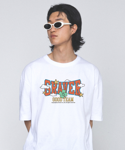 GRAVER（グレーバー）の「[ユニセックス]GOOD-TEAM 半袖Tシャツ_ホワイト（Tシャツ/カットソー・レディース・ホワイト・X-LARGE/SMALL/MEDIUM/LARGE）」の2枚目の写真
