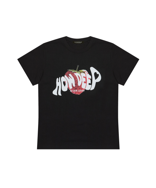 LUVISTRUE(ラヴイズトゥルー)の「IM HOW DEEP STRAWBERRY TEE(BLACK)(Tシャツ/カットソー・レディース・その他・FREE)」の2枚目の写真
