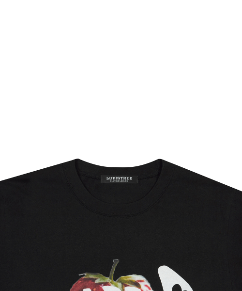LUVISTRUE(ラヴイズトゥルー)の「IM HOW DEEP STRAWBERRY TEE(BLACK)(Tシャツ/カットソー・レディース・その他・FREE)」の4枚目の写真