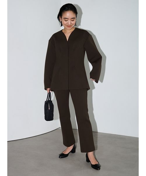 emmi（エミ）の「【セットアップ対応】【金子綾 for emmi】トラウザーズパンツ（その他パンツ・レディース・ブラック/ブラウン・0/1）」の2枚目の写真