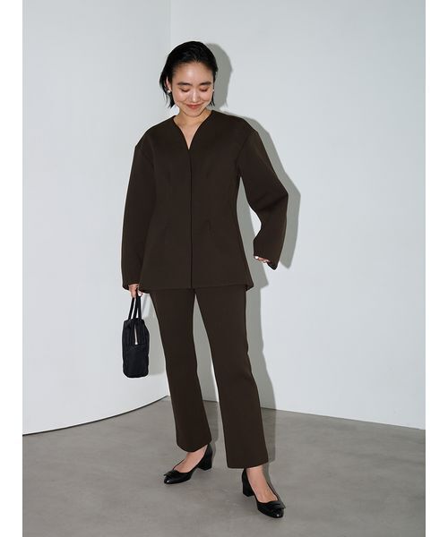 アダムエロペ　ツイードジレ　金子綾　ブラック セール】【セットアップ対応】【金子綾 for emmi】トラウザーズパンツ