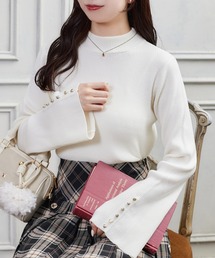 one after another NICE CLAUP | 袖金ボタンリブニット(ニット/セーター)