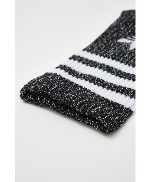 adidas Originals（アディダスオリジナルス）の「スリーストライプス グリッター クルーソックス2足組（ソックス/靴下・レディース・シルバー/ブラック・MEDIUM）」の11枚目の写真