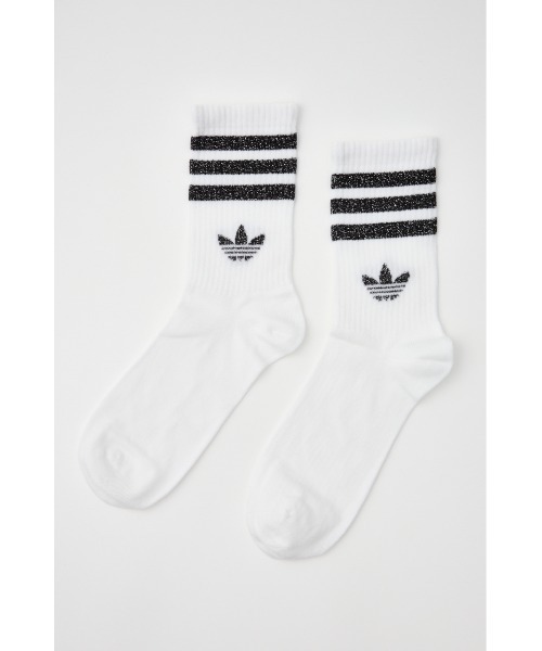 adidas Originals（アディダスオリジナルス）の「スリーストライプス グリッター クルーソックス2足組（ソックス/靴下・レディース・シルバー/ブラック・MEDIUM）」の12枚目の写真
