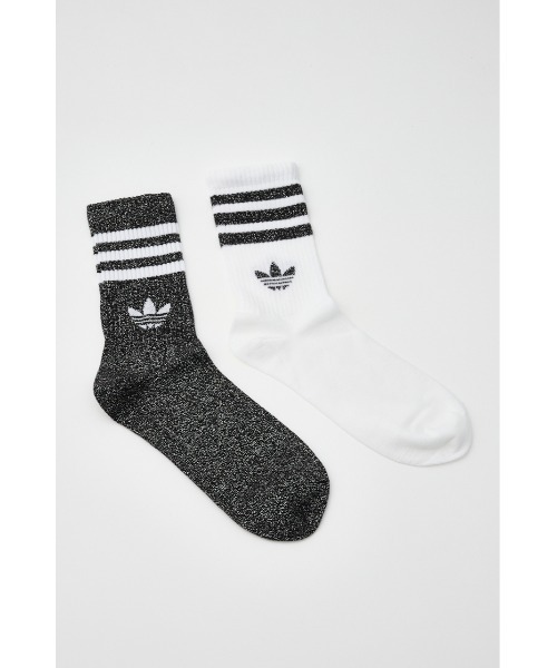 adidas Originals（アディダスオリジナルス）の「スリーストライプス グリッター クルーソックス2足組（ソックス/靴下・レディース・シルバー/ブラック・MEDIUM）」の14枚目の写真