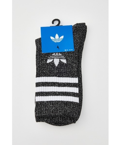 adidas Originals（アディダスオリジナルス）の「スリーストライプス グリッター クルーソックス2足組（ソックス/靴下・レディース・シルバー/ブラック・MEDIUM）」の15枚目の写真
