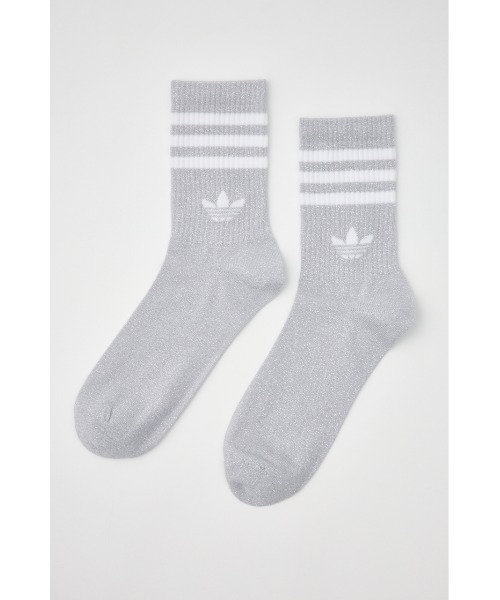 adidas Originals（アディダスオリジナルス）の「スリーストライプス グリッター クルーソックス2足組（ソックス/靴下・レディース・シルバー/ブラック・MEDIUM）」の16枚目の写真