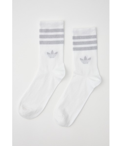 adidas Originals（アディダスオリジナルス）の「スリーストライプス グリッター クルーソックス2足組（ソックス/靴下・レディース・シルバー/ブラック・MEDIUM）」の8枚目の写真