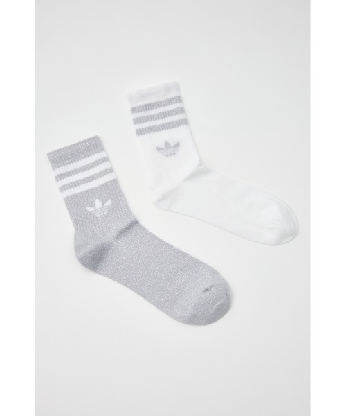 adidas Originals（アディダスオリジナルス）の「スリーストライプス グリッター クルーソックス2足組（ソックス/靴下・レディース・シルバー/ブラック・MEDIUM）」の10枚目の写真