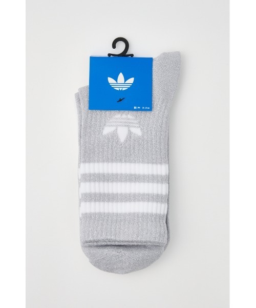 adidas Originals（アディダスオリジナルス）の「スリーストライプス グリッター クルーソックス2足組（ソックス/靴下・レディース・シルバー/ブラック・MEDIUM）」の3枚目の写真
