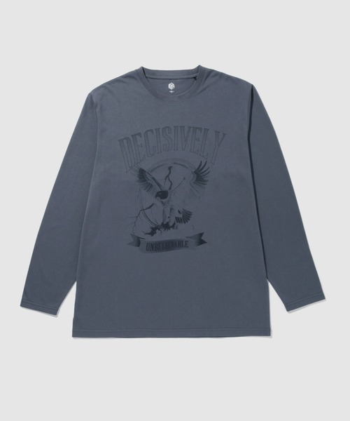 Mac-House（マックハウス）の「【T-GRAPHICS / ティーグラフィックス】ビックプリント長袖Ｔシャツ（Tシャツ/カットソー・メンズ・グレー/ブラック/ブルーグレー/グレイッシュベージュ/オフホワイト・L/XL/M/S）」の9枚目の写真