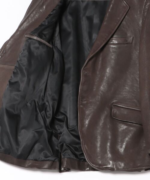 M TO R（ムウトアール）の「LETHER 2BUTTOM BOXY JACKET（テーラードジャケット・レディース・ダークブラウン・38/40/42）」の3枚目の写真