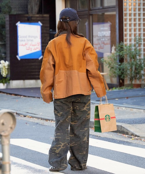 THRIFTY LOOK（スリフティールック）の「THRIFTY LOOK/スリフティールック US CARHARTT ACTIVE FILM JACKET ダック地 フルジップ ジャケット（ブルゾン・メンズ・ブラウン/ブラック・M/L）」の22枚目の写真