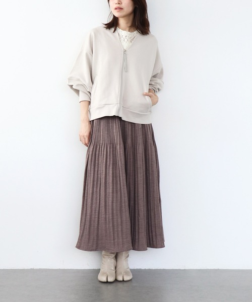Jines(ジネス)の「ミストウールタッチプリーツスカート(スカート・レディース・ブラウン/チャコールグレー・38)」の3枚目の写真
