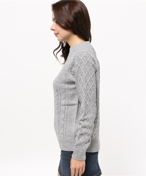 CIAOPANIC（チャオパニック）の「【Ciaopanic】　バルキーAC/WアランC/NP/O（ニット/セーター・レディース・ブラック/アイボリー/グレー/マスタード・FREE）」の6枚目の写真