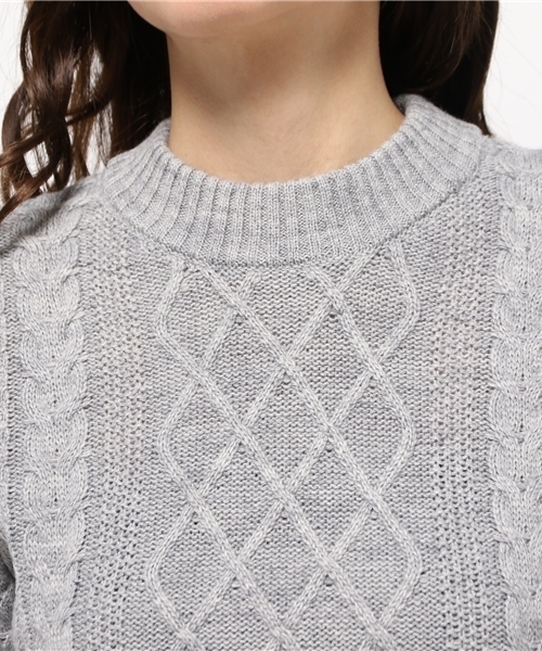 CIAOPANIC（チャオパニック）の「【Ciaopanic】　バルキーAC/WアランC/NP/O（ニット/セーター・レディース・ブラック/アイボリー/グレー/マスタード・FREE）」の8枚目の写真