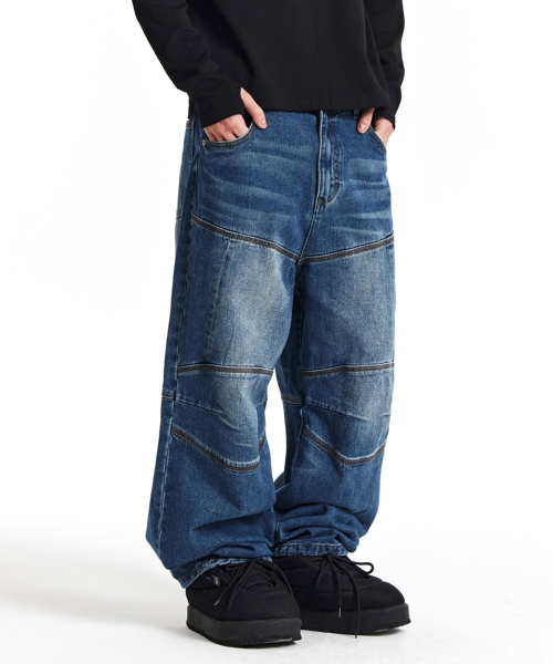 KICHUL（キチョル）の「Washed Biker Denim Pants (Indigo)（デニムパンツ・メンズ・その他・MEDIUM/LARGE/SMALL）」の4枚目の写真