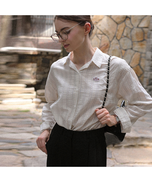 Relaxed texture stripe shirt