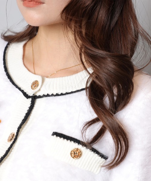 ふわふわレースラインカーデ（ニット/セーター）｜Apuweiser-riche