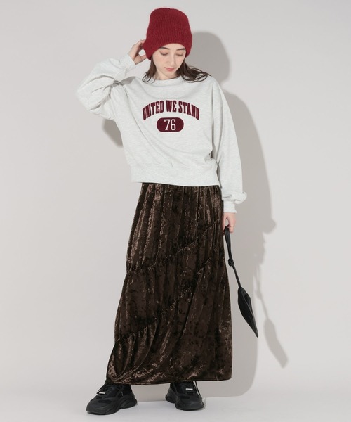 GEORGE'S（ジョージズ）の「ティアードベロアスカート（スカート・レディース・ブラウン/ブラック・MEDIUM/SMALL）」の2枚目の写真