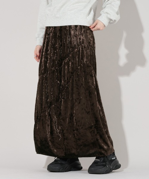 GEORGE'S（ジョージズ）の「ティアードベロアスカート（スカート・レディース・ブラウン/ブラック・MEDIUM/SMALL）」の18枚目の写真