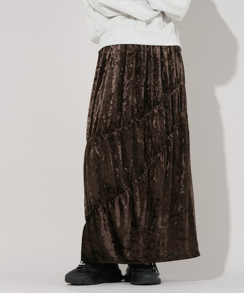 GEORGE'S（ジョージズ）の「ティアードベロアスカート（スカート・レディース・ブラウン/ブラック・MEDIUM/SMALL）」の19枚目の写真