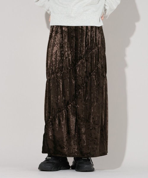 GEORGE'S（ジョージズ）の「ティアードベロアスカート（スカート・レディース・ブラウン/ブラック・MEDIUM/SMALL）」の20枚目の写真
