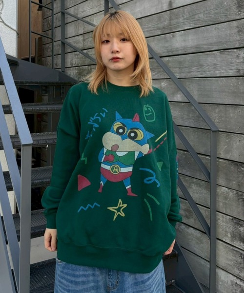 Candy Stripper（キャンディストリッパー）の「【クレヨンしんちゃん】しんのすけ ラクガキ スウェット（スウェット・レディース・オフホワイト/ブラック/グリーン・FREE）」の15枚目の写真