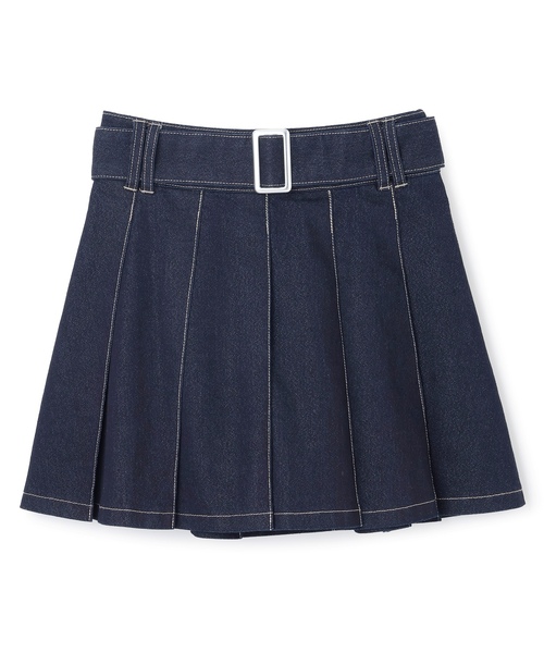 LOVETOXIC（ラブトキシック）の「【LTXC】美脚見えベルトつきデニムプリーツスカート（スカート・キッズ・ブルー/グレー/ネイビー・M:150cm/L:160cm/S:140cm/130cm）」の18枚目の写真