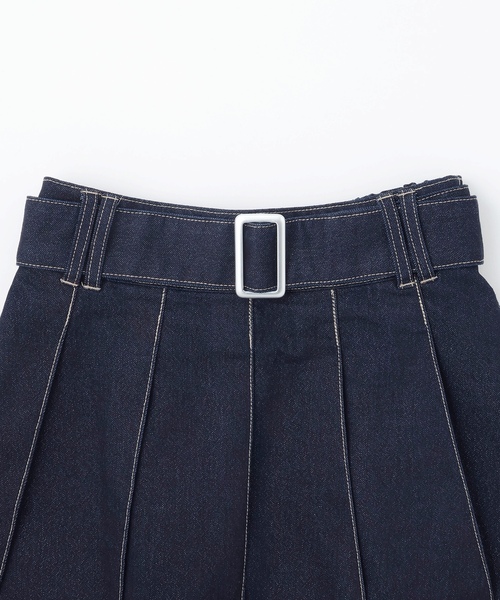 LOVETOXIC（ラブトキシック）の「【LTXC】美脚見えベルトつきデニムプリーツスカート（スカート・キッズ・ブルー/グレー/ネイビー・M:150cm/L:160cm/S:140cm/130cm）」の20枚目の写真