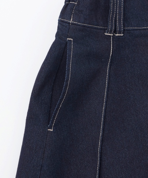 LOVETOXIC（ラブトキシック）の「【LTXC】美脚見えベルトつきデニムプリーツスカート（スカート・キッズ・ブルー/グレー/ネイビー・M:150cm/L:160cm/S:140cm/130cm）」の4枚目の写真