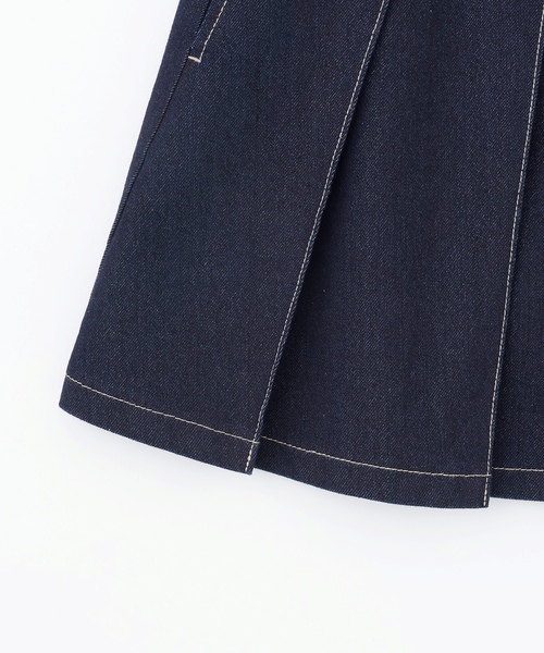 LOVETOXIC（ラブトキシック）の「【LTXC】美脚見えベルトつきデニムプリーツスカート（スカート・キッズ・ブルー/グレー/ネイビー・M:150cm/L:160cm/S:140cm/130cm）」の5枚目の写真