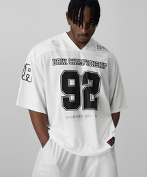DRIX（ドリックス）の「ラグビーオーバーサイズメッシュジャージハーフスリーブ_ホワイト（Tシャツ/カットソー）」