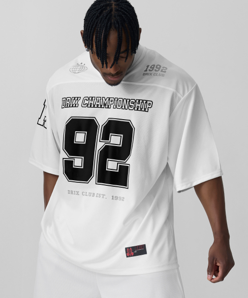 DRIX（ドリックス）の「ラグビーオーバーサイズメッシュジャージハーフスリーブ_ホワイト（Tシャツ/カットソー・メンズ・その他・SMALL/MEDIUM/LARGE/X-LARGE/XX-LARGE）」の2枚目の写真