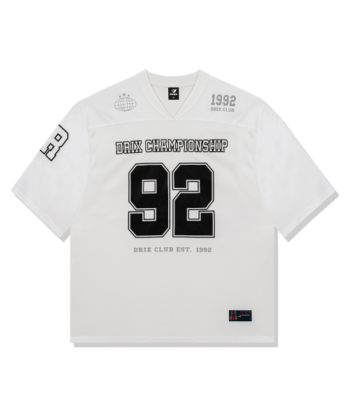 DRIX（ドリックス）の「ラグビーオーバーサイズメッシュジャージハーフスリーブ_ホワイト（Tシャツ/カットソー・メンズ・その他・SMALL/MEDIUM/LARGE/X-LARGE/XX-LARGE）」の4枚目の写真