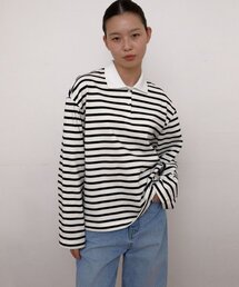 Stripe polo T-Shirts (White)