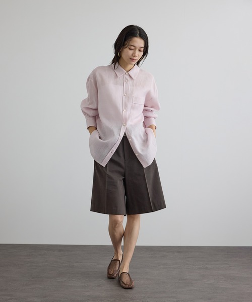 SALON adam et rope'(サロン アダム エ ロペ)の「【WEB限定】エフォートレスハーフパンツ(その他パンツ・レディース・チャコールグレー/ベージュ・S/M)」の5枚目の写真