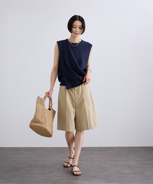 SALON adam et rope'(サロン アダム エ ロペ)の「【WEB限定】エフォートレスハーフパンツ(その他パンツ・レディース・チャコールグレー/ベージュ・S/M)」の12枚目の写真