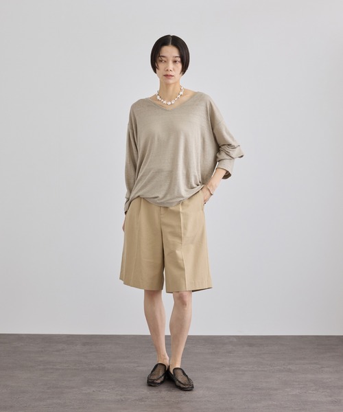 SALON adam et rope'(サロン アダム エ ロペ)の「【WEB限定】エフォートレスハーフパンツ(その他パンツ・レディース・チャコールグレー/ベージュ・S/M)」の17枚目の写真