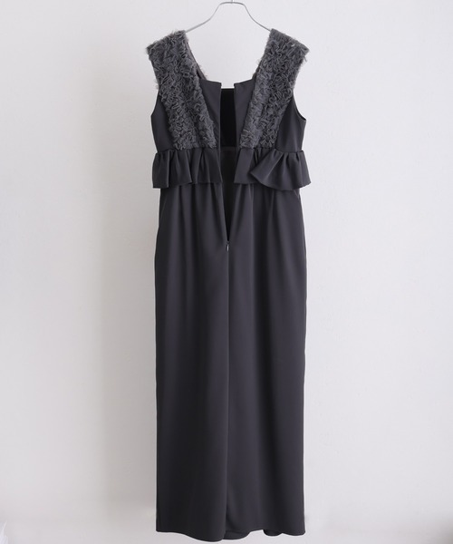 ボリュームチュールペプラムドレスシアートップス2点セット結婚式