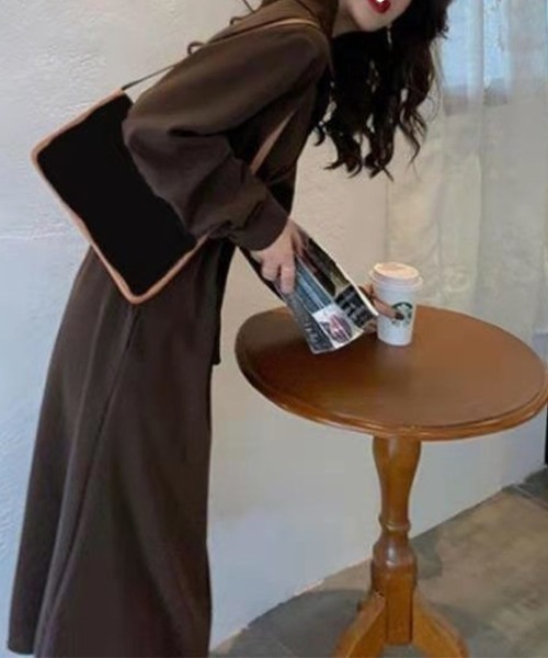 Flugge(フラッジー)の「ロングシャツワンピース(ワンピース・レディース・ブラック/ブラウン・MEDIUM/LARGE)」の3枚目の写真