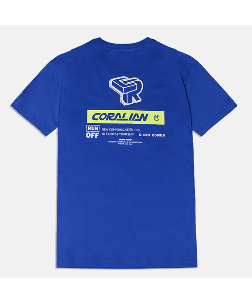 CORALIAN(コラリアン)の「ランオフボックスレタリング半袖Tシャツブルー(Tシャツ/カットソー・メンズ・その他・2XL/XS/S/M/L/XL)」の1枚目の写真