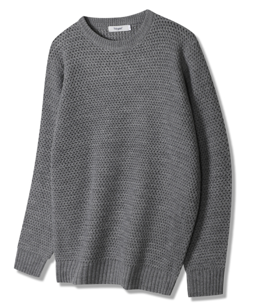POLYGRAM(ポリグラム)の「ウェーブワッフルラウンドニット - 4COLOR(ニット/セーター・レディース・ブラック/ブラウン/グレー/ワイン・MEDIUM/LARGE)」の5枚目の写真