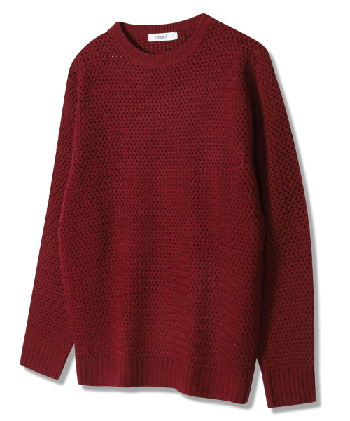 POLYGRAM(ポリグラム)の「ウェーブワッフルラウンドニット - 4COLOR(ニット/セーター・レディース・ブラック/ブラウン/グレー/ワイン・MEDIUM/LARGE)」の6枚目の写真