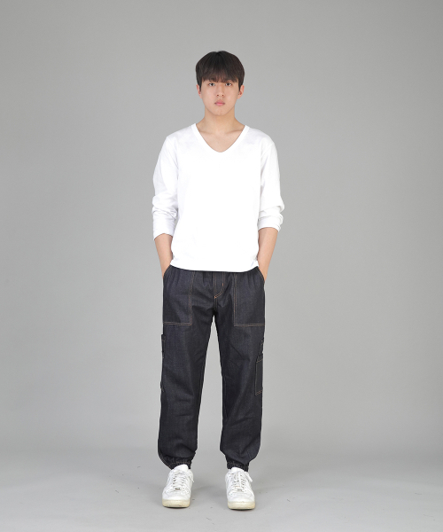 SAINTCREW(セントクルー)の「ツーレイヤーワイドカーゴジョガーパンツ W2-308J ネイチャーインディゴ(デニムパンツ・メンズ・その他・MEDIUM/LARGE/X-LARGE)」の5枚目の写真