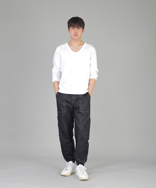 SAINTCREW(セントクルー)の「ツーレイヤーワイドカーゴジョガーパンツ W2-308J ネイチャーインディゴ(デニムパンツ・メンズ・その他・MEDIUM/LARGE/X-LARGE)」の4枚目の写真