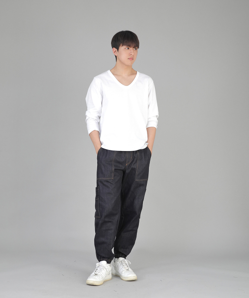SAINTCREW(セントクルー)の「ツーレイヤーワイドカーゴジョガーパンツ W2-308J ネイチャーインディゴ(デニムパンツ・メンズ・その他・MEDIUM/LARGE/X-LARGE)」の2枚目の写真