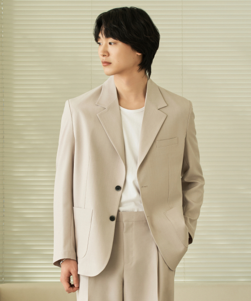 HYOJI(ヒョージ)の「SS ウォッシャブルセミオーバーフィットブレザー ( S01-5カラー )(テーラードジャケット・メンズ・ネイビー/ブラック/チャコール/ベージュ/グレイッシュベージュ・M/L/XL)」の6枚目の写真