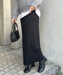 MYMOOD. | 【5色展開】セルフカットリブアイラインスカート ウエストゴムロングスカート(スカート)