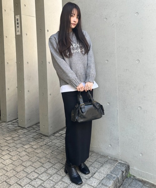 MYMOOD.（マイムード）の「【5色展開】セルフカットリブアイラインスカート ウエストゴムロングスカート（スカート・レディース・チャコールグレー/ライトグレー/ブラウン/ベージュ/ブラック・M）」の19枚目の写真